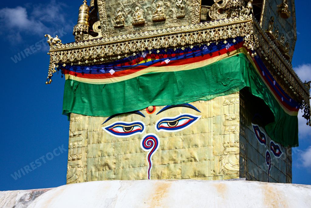 The Swayambhunath Stupa, a Buddhist temple in Kathmandu