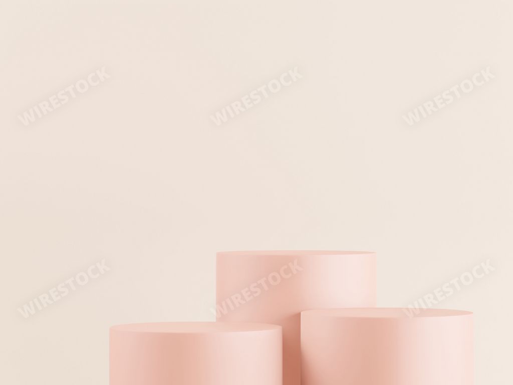 A 3D rendering of a Cosmetic podium background for product presentation