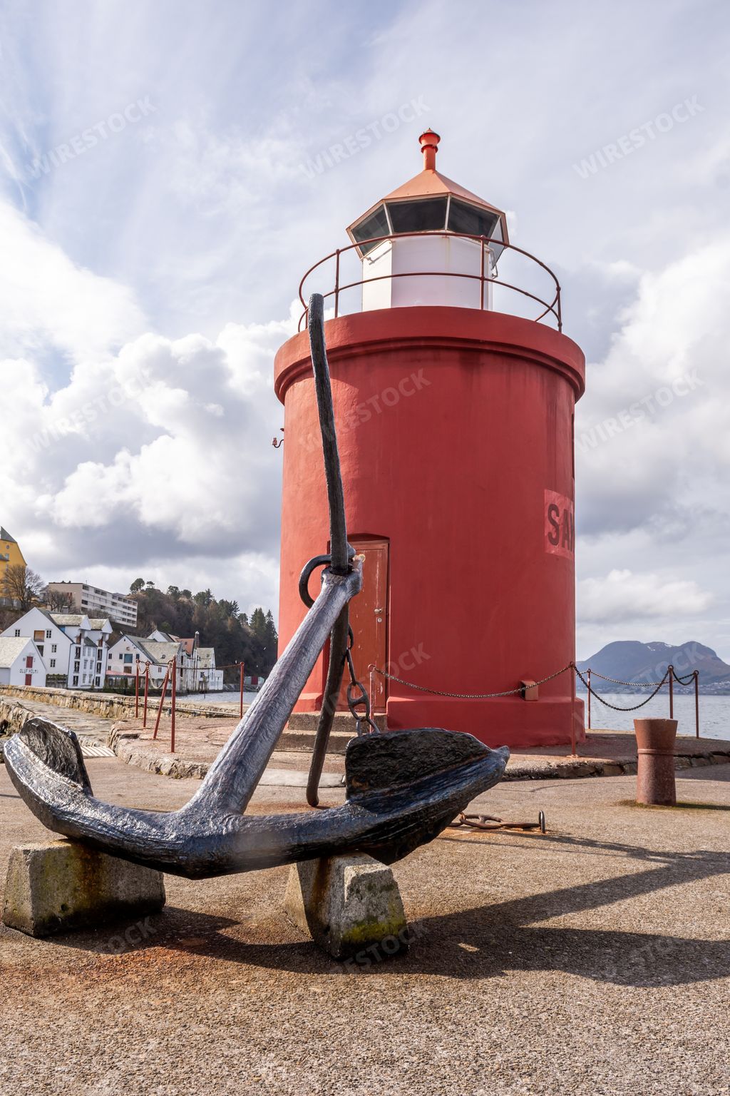 An anchor in port of Alesund, Norway