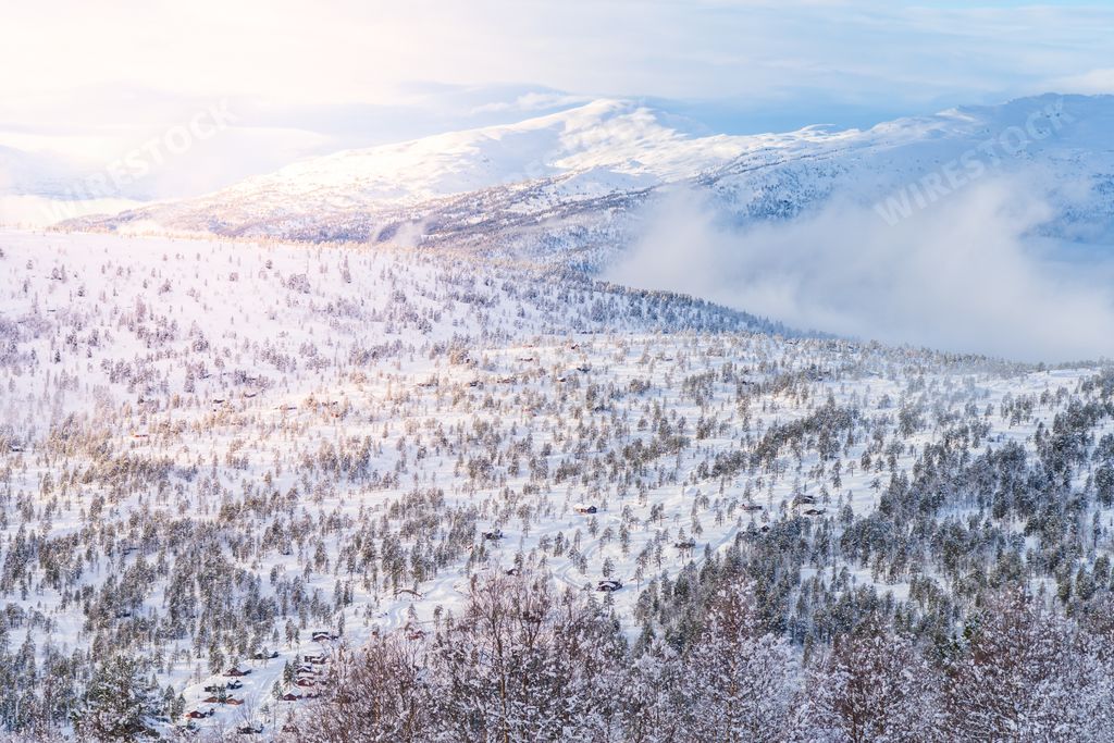 A beautiful snow landscape in Stryn Sommerski skiing area
