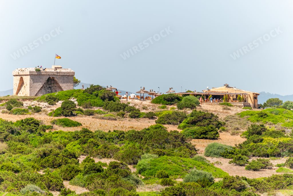 The Castell de sa Punta de n'Amer with restaurant near Cala Millor, Majorca Spain