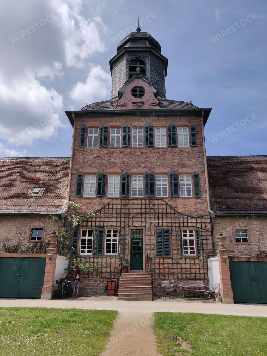 A vertical shot of Schloss Wolfsgarten (Castle Wolfsgarten) Langen, Germany