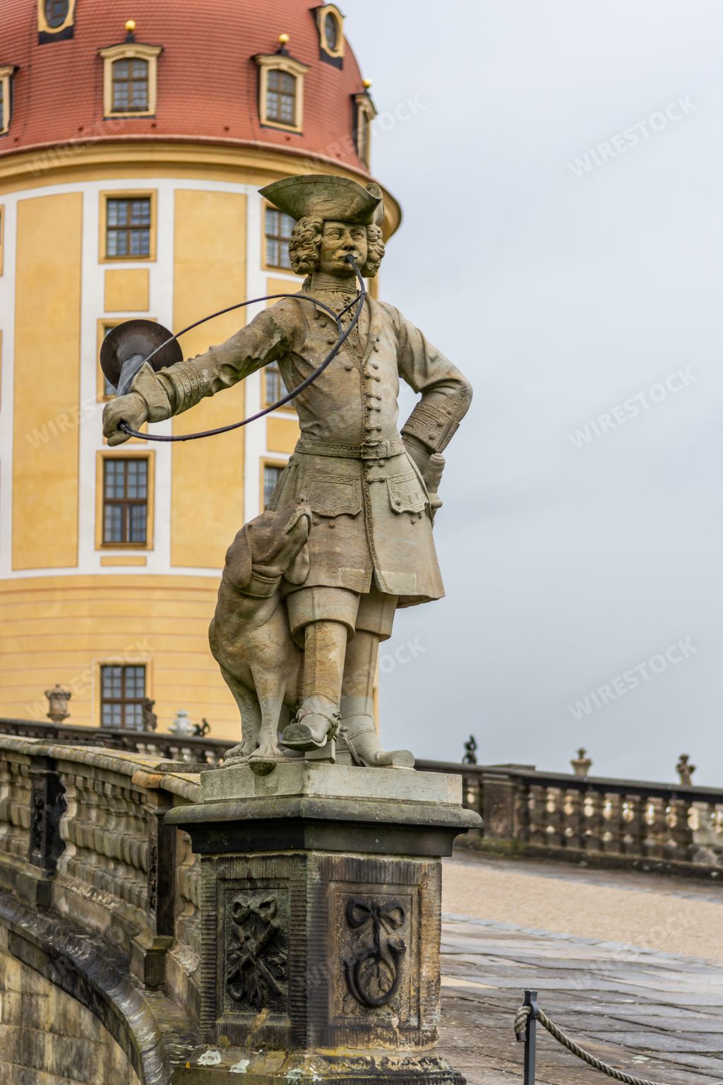 The facade of Schloss Moritzburg castle in Germany