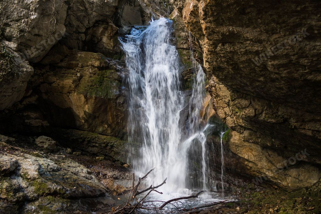 A beautiful small waterfall in mountains near Dubrasnica river