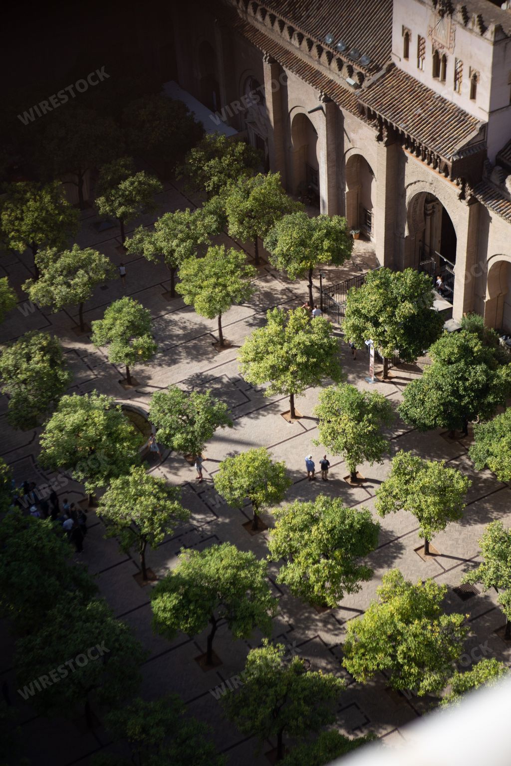 An aerial view of stony building in Seville