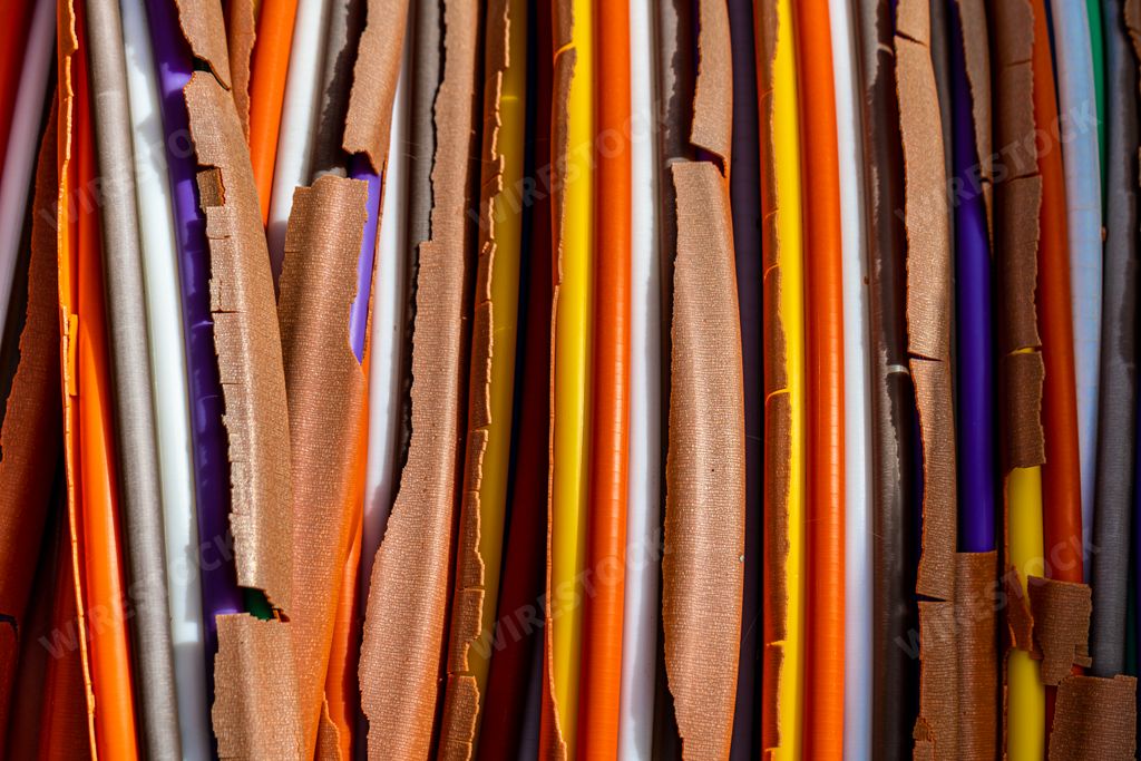 The colorful heat shrink tubing wires texture background