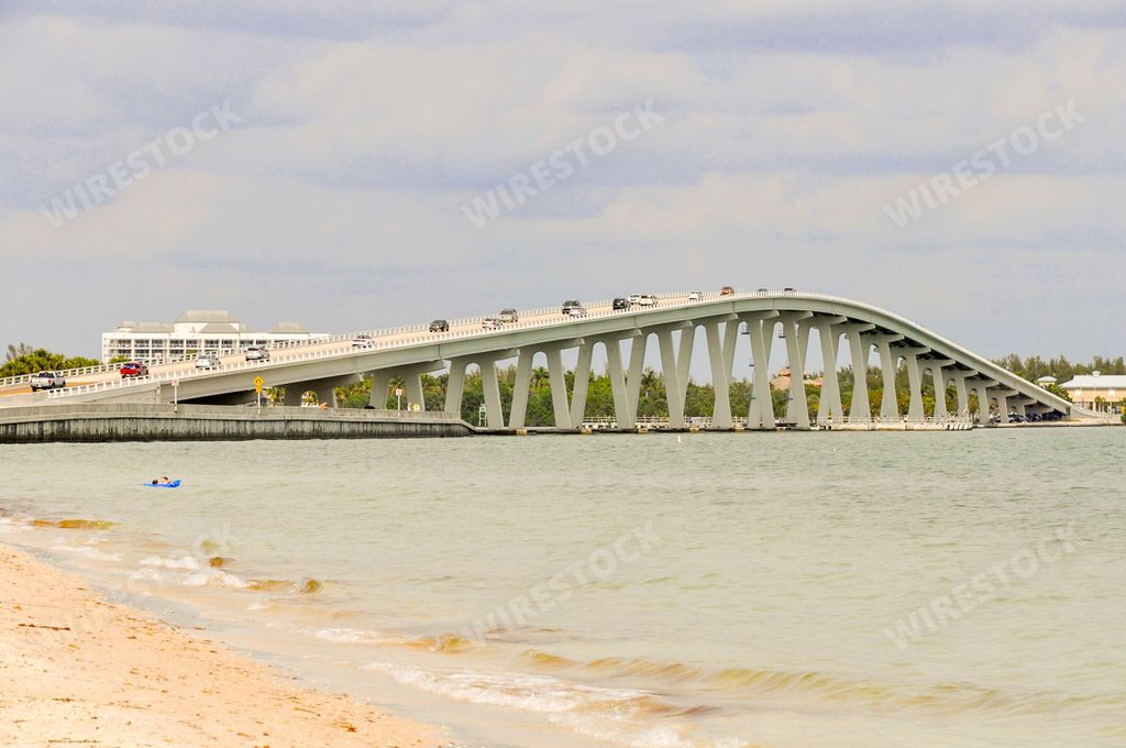 A bridge over the sea in Sanibel Island in Miami USA