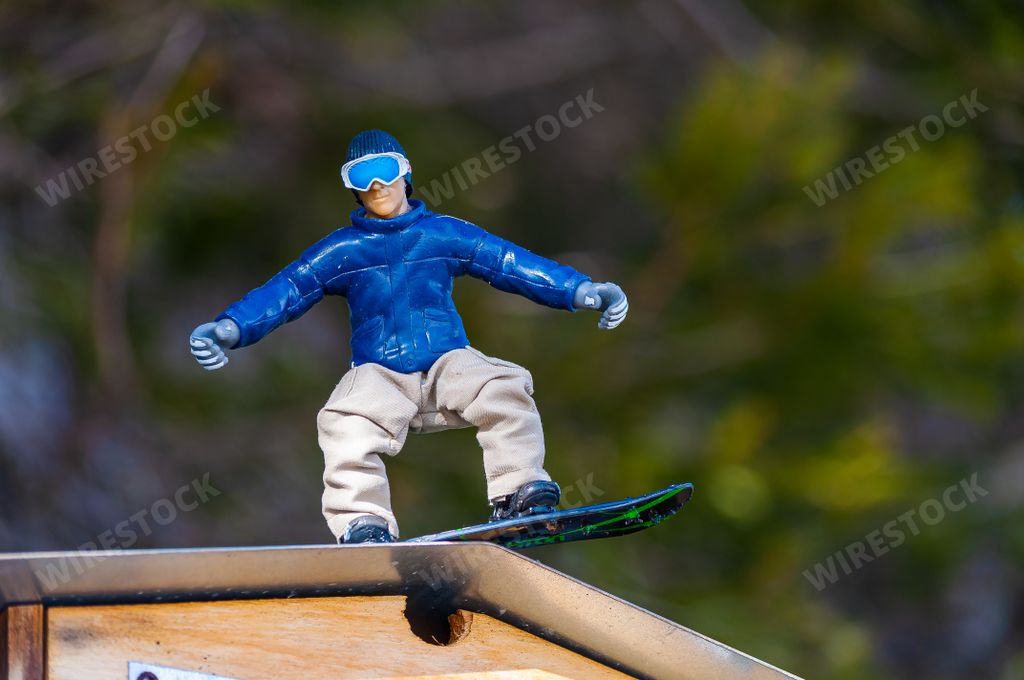 A snowboarder figurine  in Isenau, les Dialerets, Swiss Alps, Switzerland