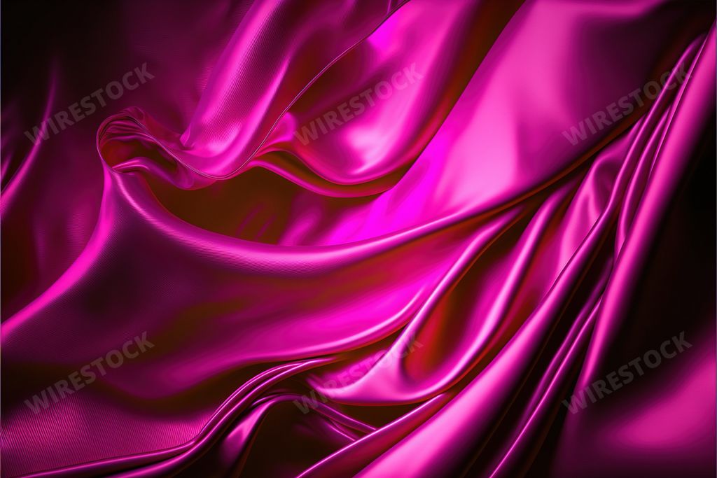 A piece of luxurious purple silk fabric with crisp, intricate folds and waves, AI-generated.