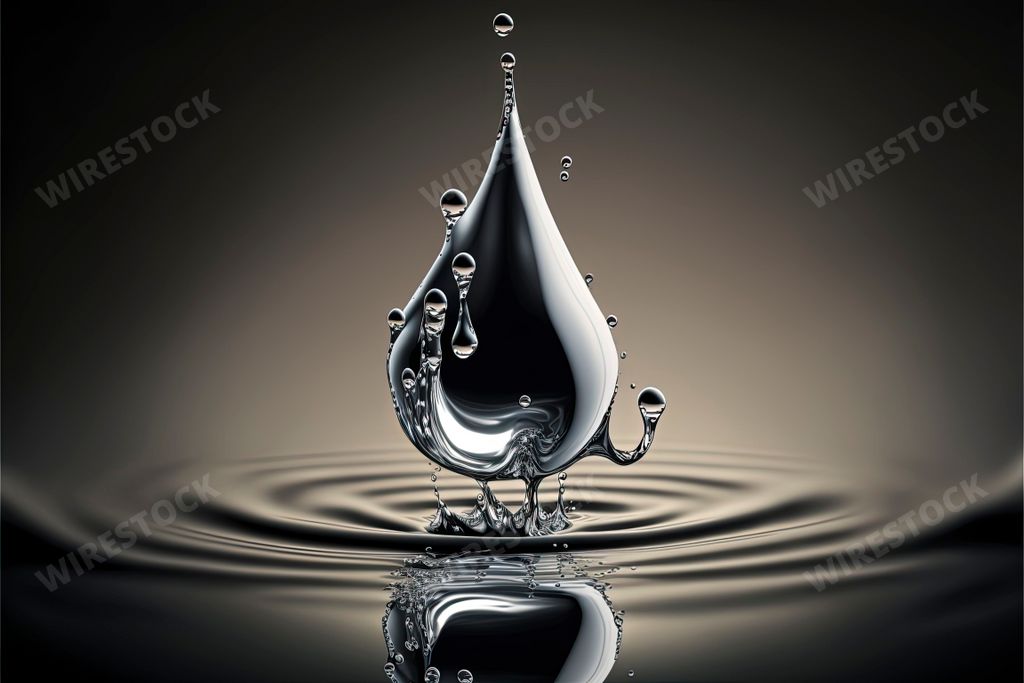 An AI generated illustration of water drop splash under the lights