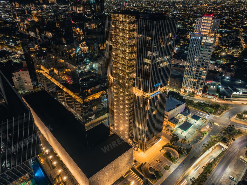 Colonia Americana and Providencia area in the city of Guadalajara with tall buildings of modern design defining the growth of this metropolitan.