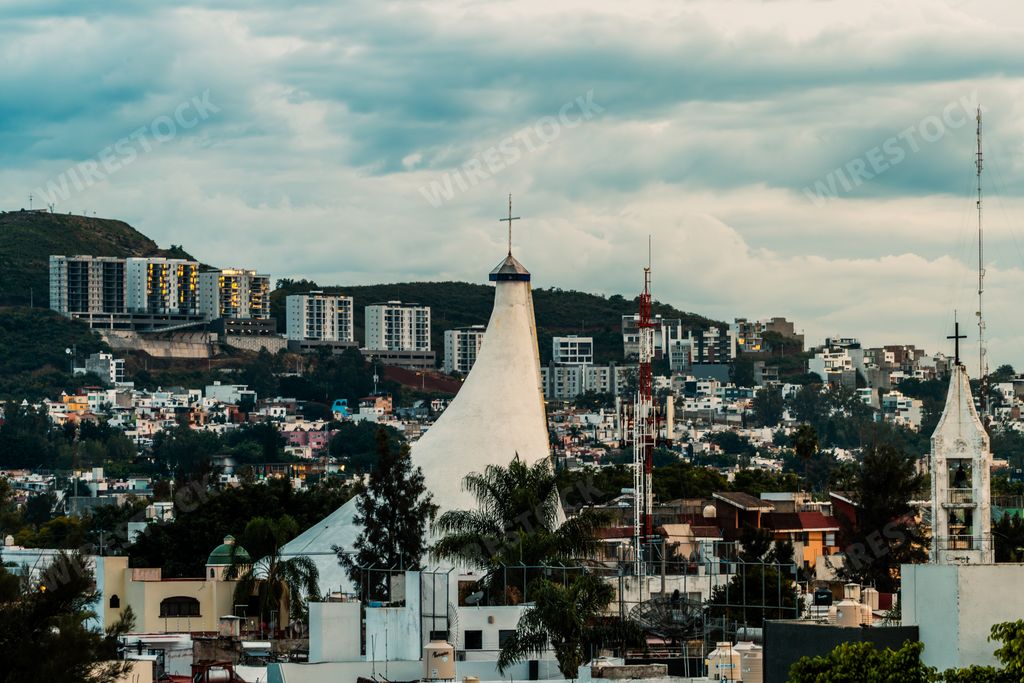 Zapopan area scenes captured from terrace near the La Calma area during twilight.