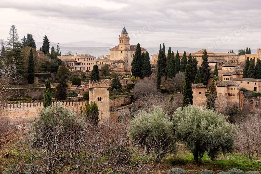 A scenic view of beautiful cityscape of Granada, Spain