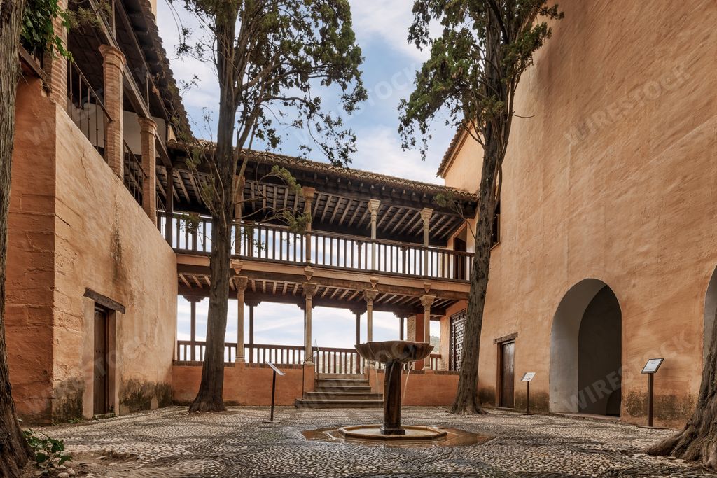 A scenic view of a beautiful building in Granada, Spain