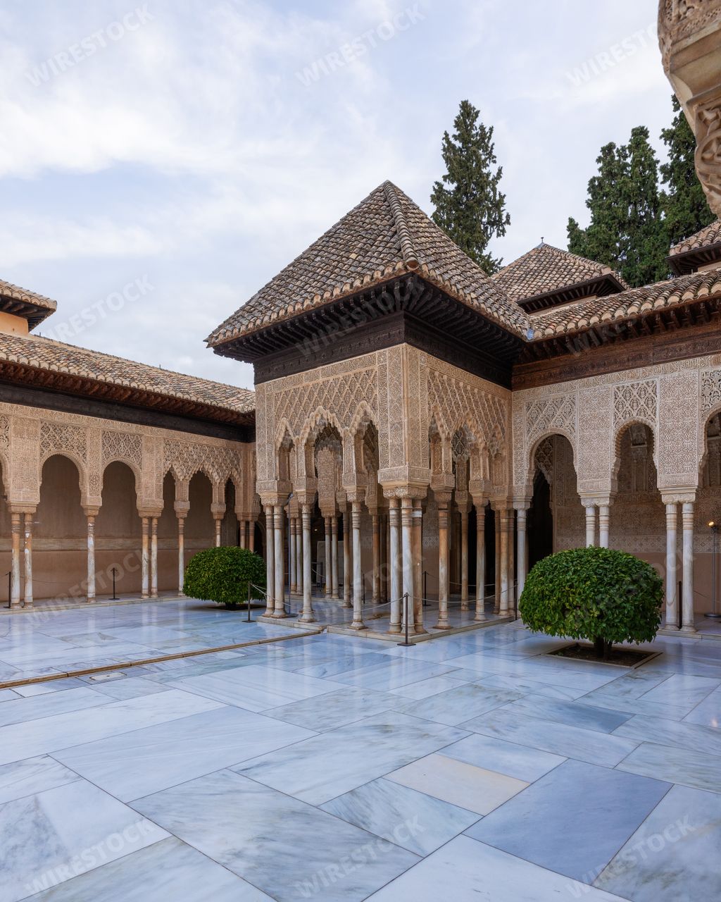 A scenic view of a beautiful building in Granada, Spain