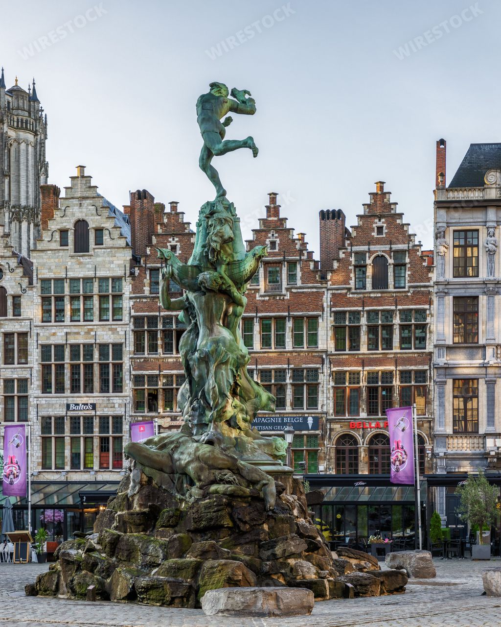 The iconic Brabo Fountain located in the city of Antwerp, Belgium