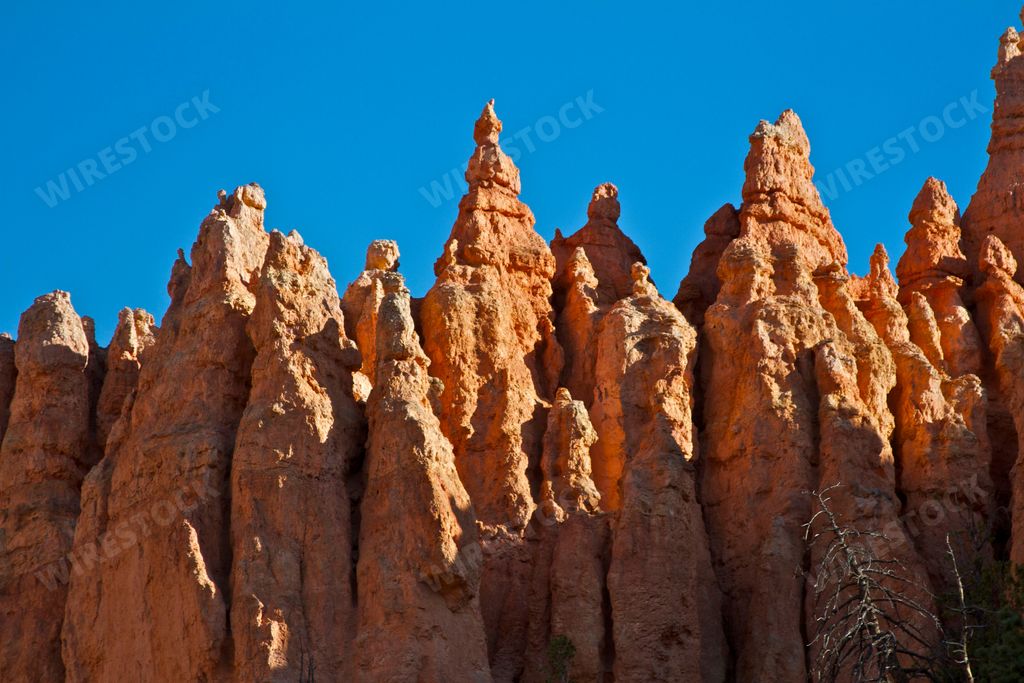 A beautiful view of tall, thin spire of rock formed by erosion