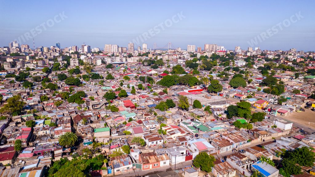 Aerial view of the City of Maputo in Mozambique Africa
