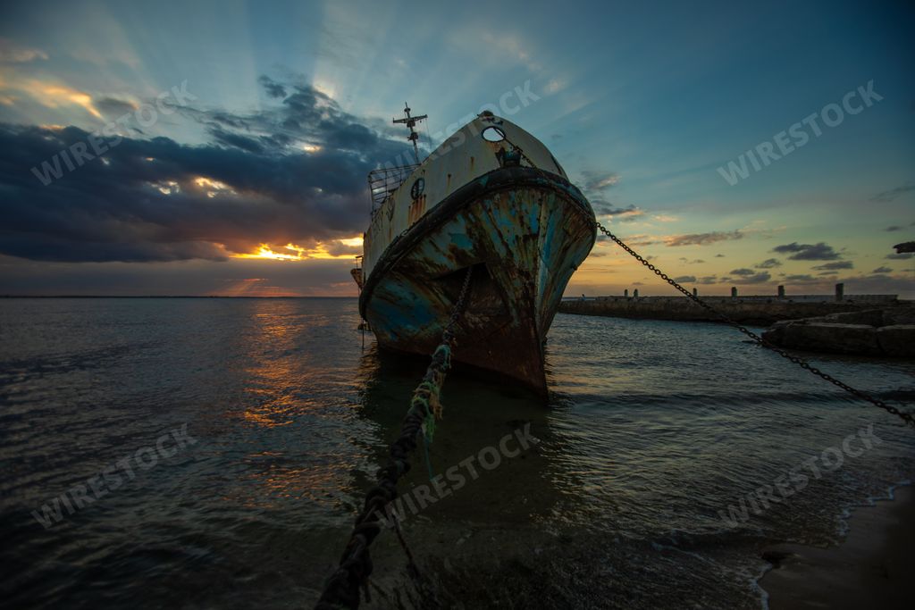 A shipwreck in Ilha de Mozambique, in Mozambique, Africa