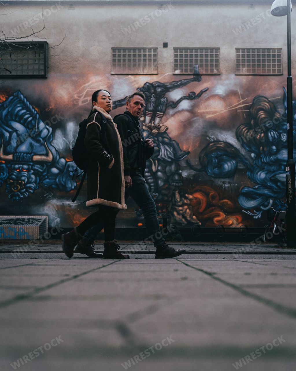 A middle-aged couple walking in the streets of Malmo, Sweden