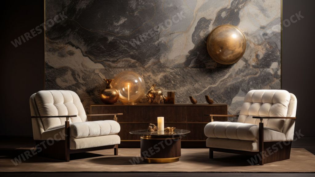An AI generated illustration of a modern living room interior design