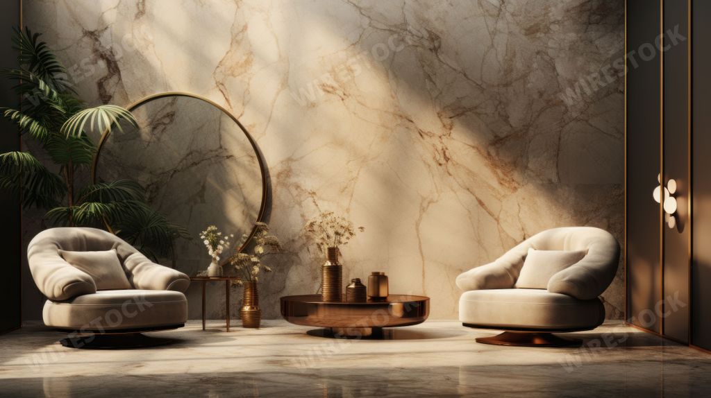 An AI generated illustration of a modern living room interior design