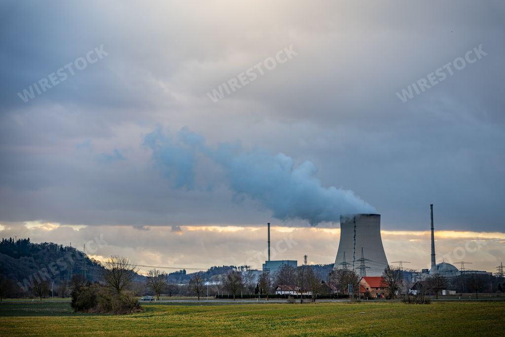 A nuclear power plant called Isar Nuclear Power Plant in Landshut, Bavaria, Germany