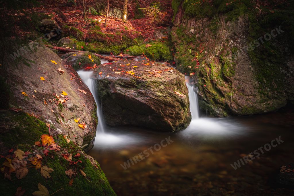 The Hochfall Waterfall near Bodenmais in the Bavarian Forest, Germany