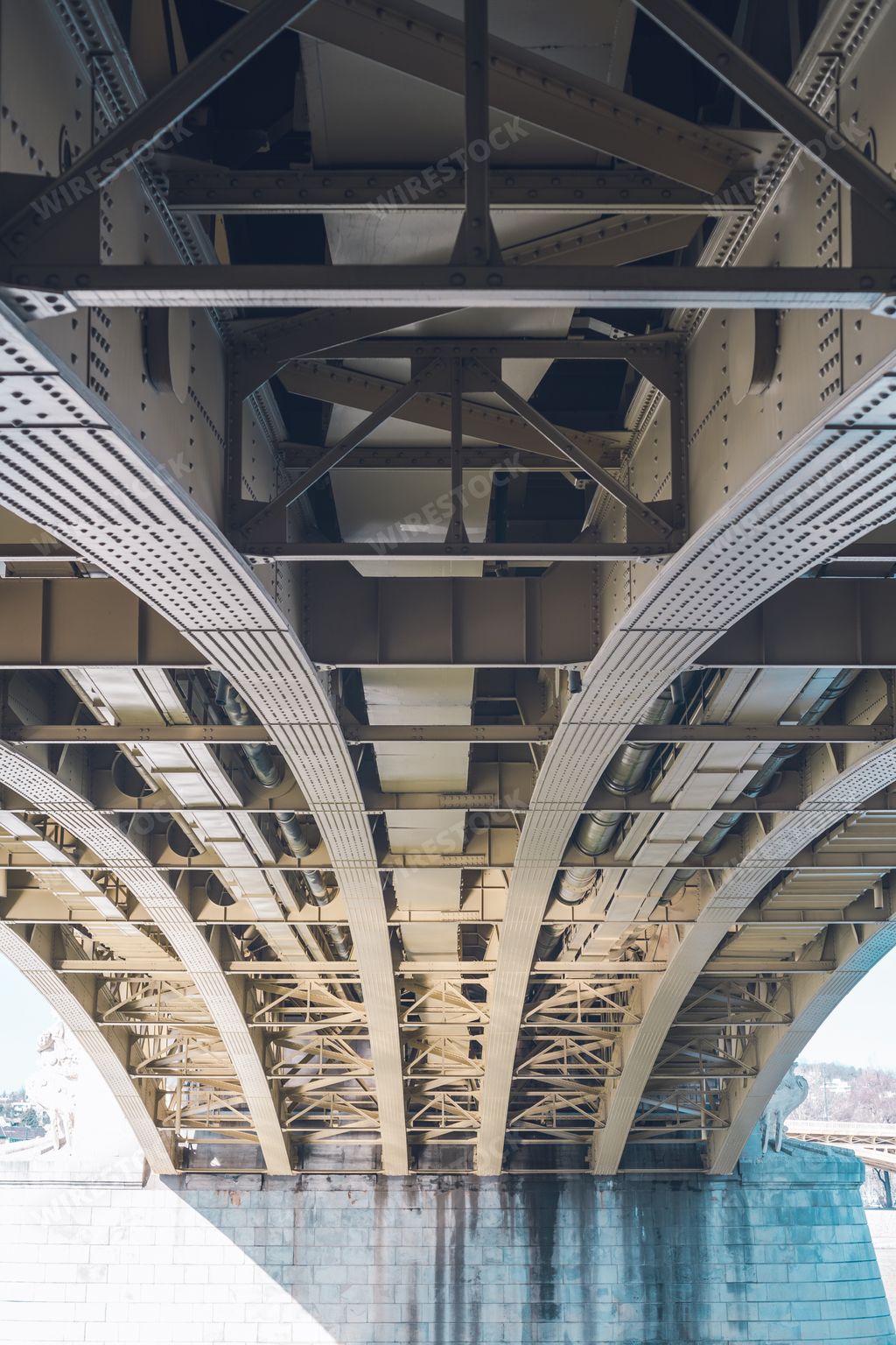 Underneath a large ark bridge - beautiful architecture
