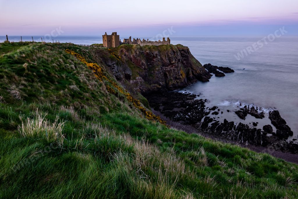 A beautiful view of the Dunnottar Castle on the northeast coast of Scotland