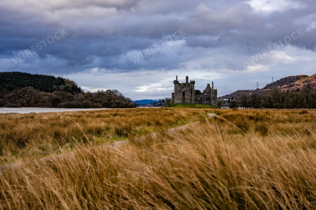 The Kilchurn Castle at the northeastern end of Loch Awe in Argyll and Bute, Scotland