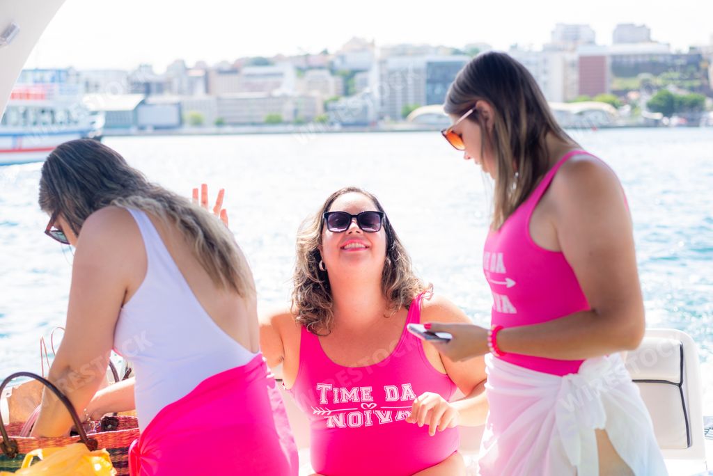 The women on a boat in a bikini in Salvador, Bahia, Brazil