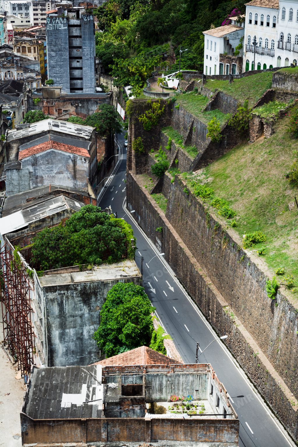 The top of the Ladeira da Montanha in the center of the city of Salvador, Bahia, Brazil