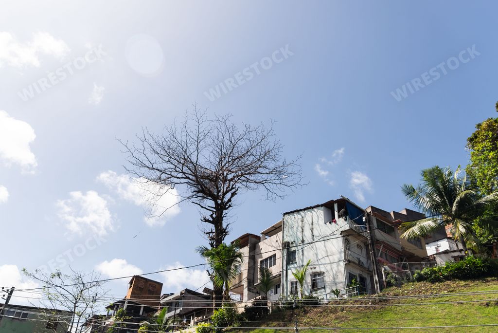 A suburban area in Salvador, Brazil, featuring a variety of old buildings
