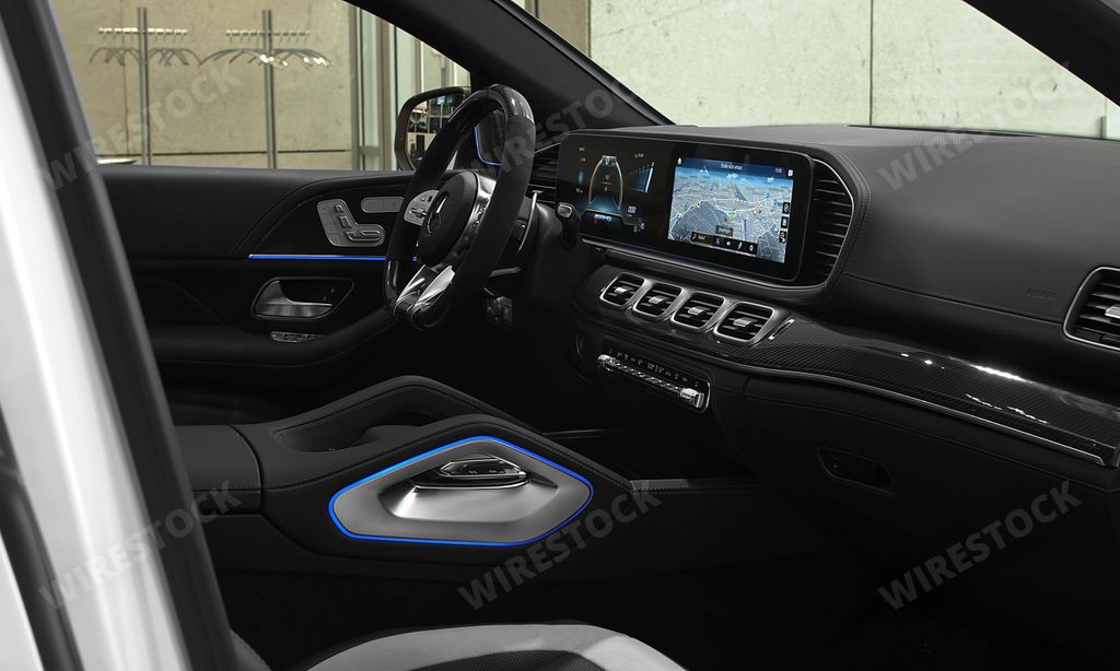 A closeup shot of luxury Mercedes AMG GLE Class 63 S Coupe interior