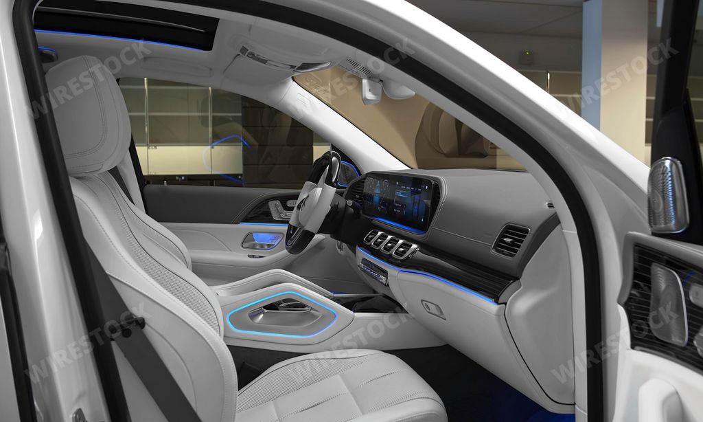 A Mercedes Maybach GLS 600 - Modern Car Interior. Concept For Automobile And Technology