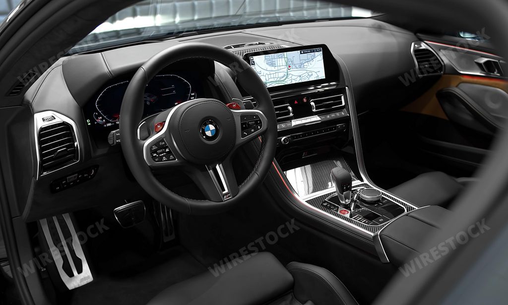 The interior of a BMW M8 Competition