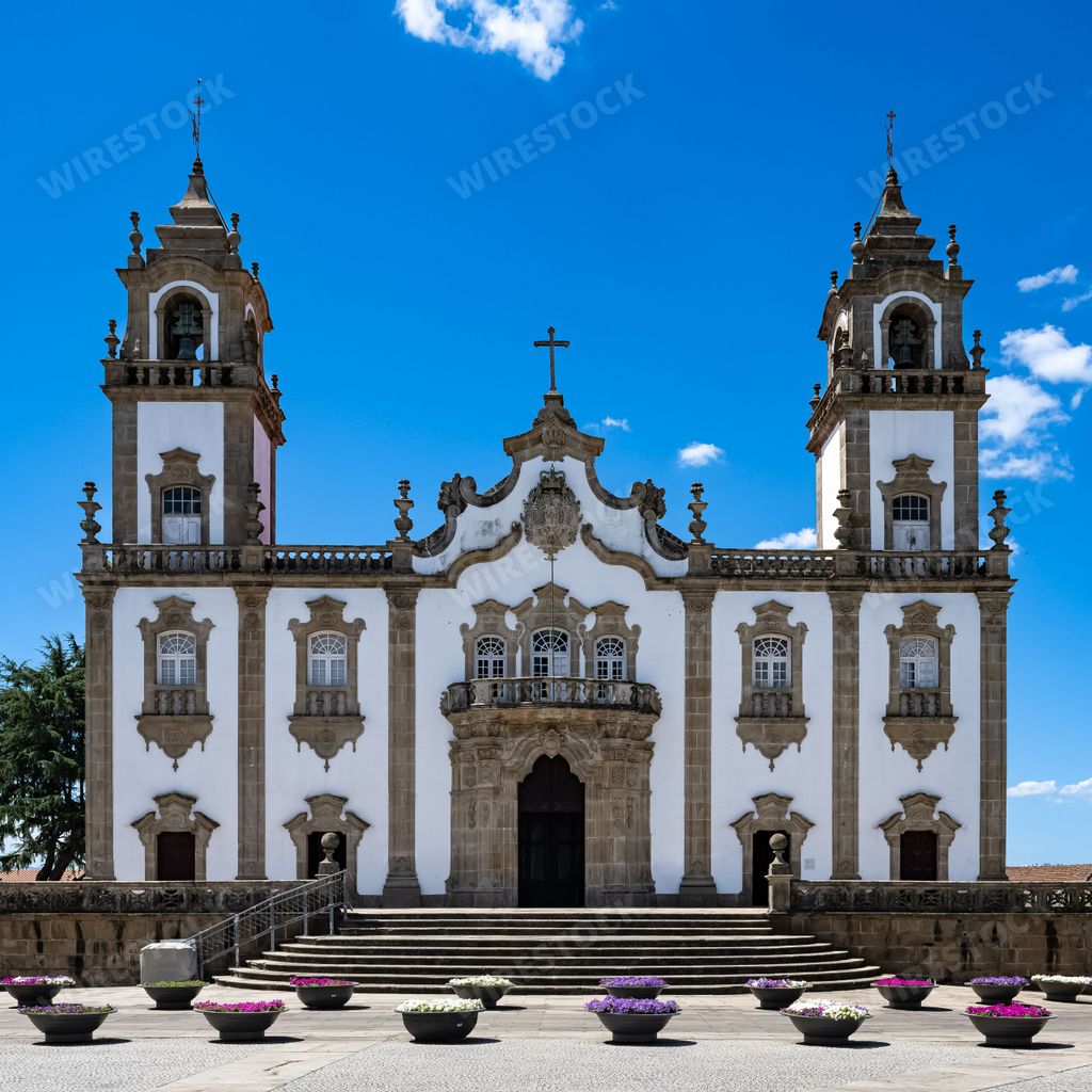 Viseu city in Portugal, the beautiful church in the center