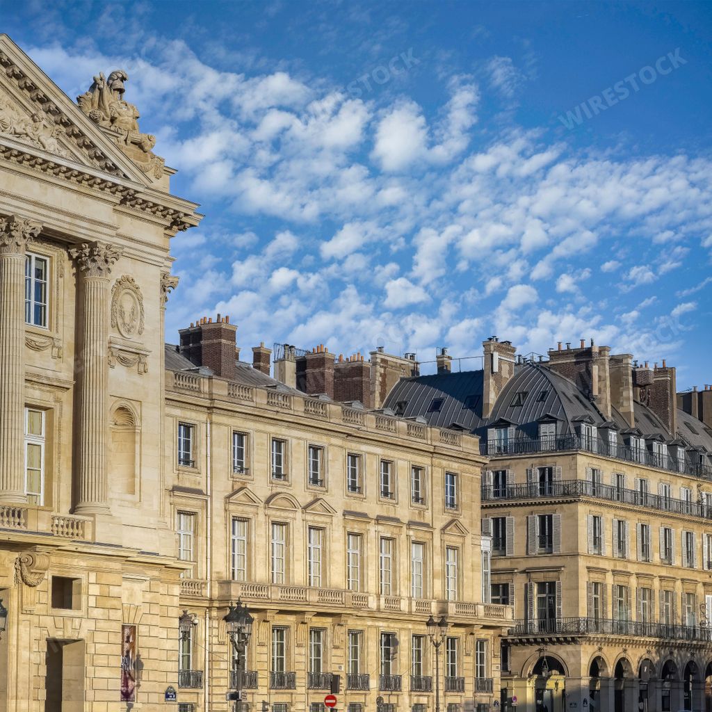 The historic building on the Place de la Concorde under a bright sky in Paris, France