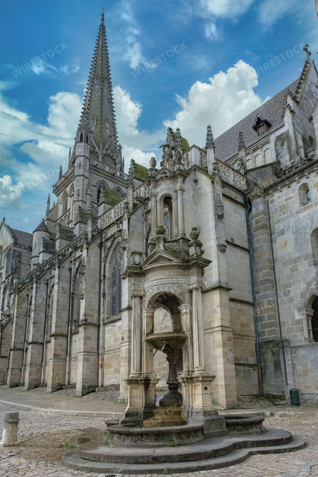 Autun, an ancient city in Burgundy, the main entry of the cathedral