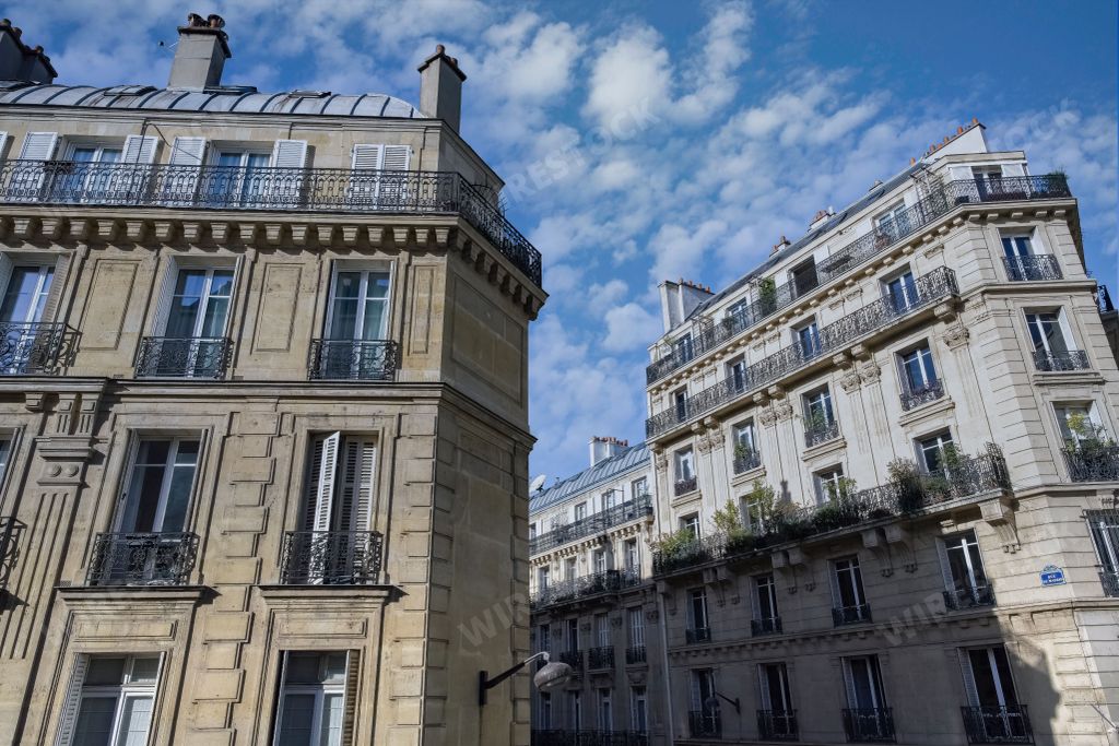 Paris, beautiful building rue de Madrid, in the 8e arrondissement, a luxury district