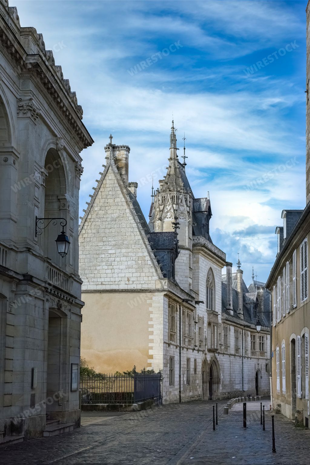 Bourges, medieval city in France, old houses in the historic center