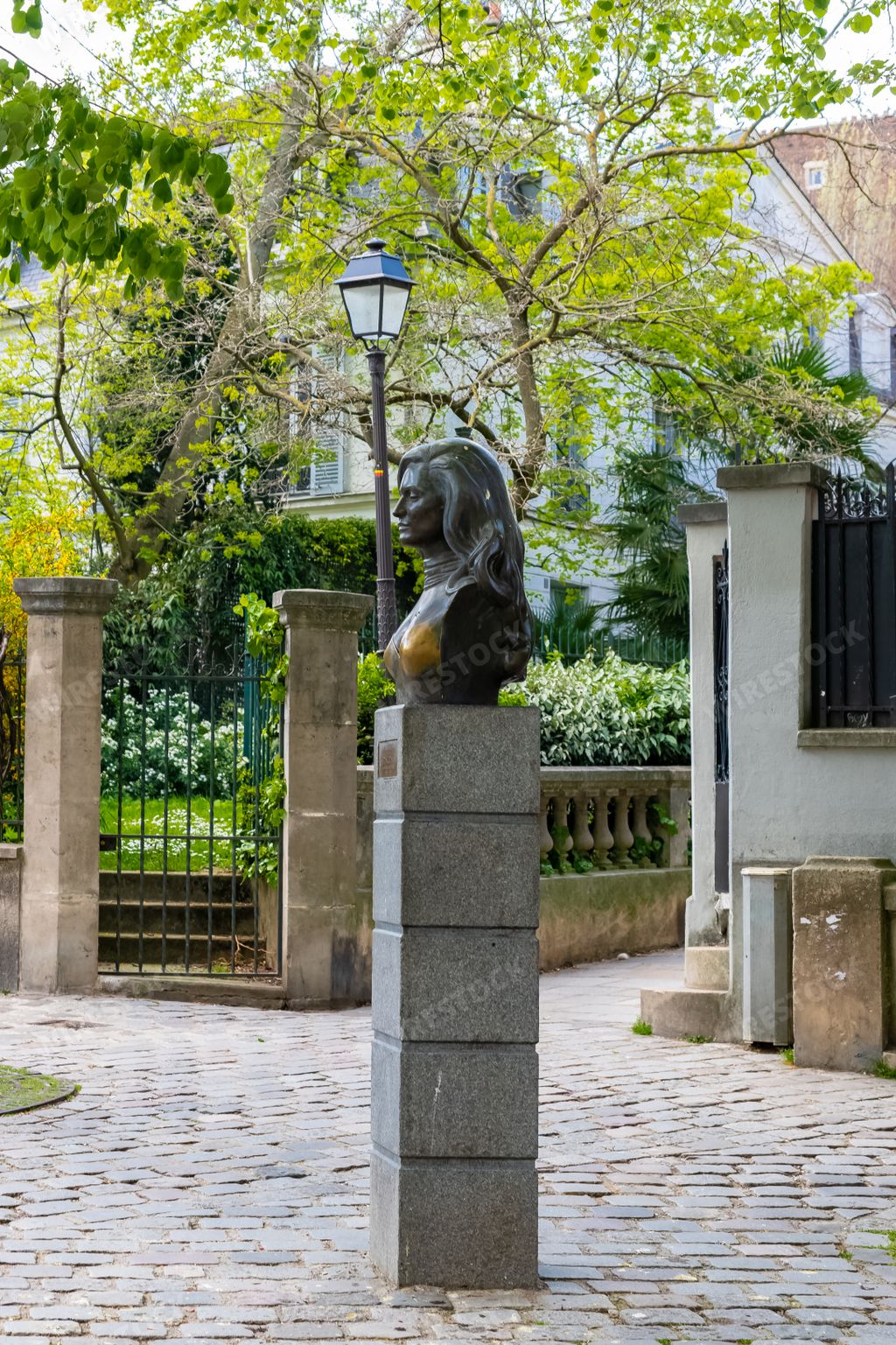 Montmartre, April 9th, 2020, place Dalida, famous French singer, place