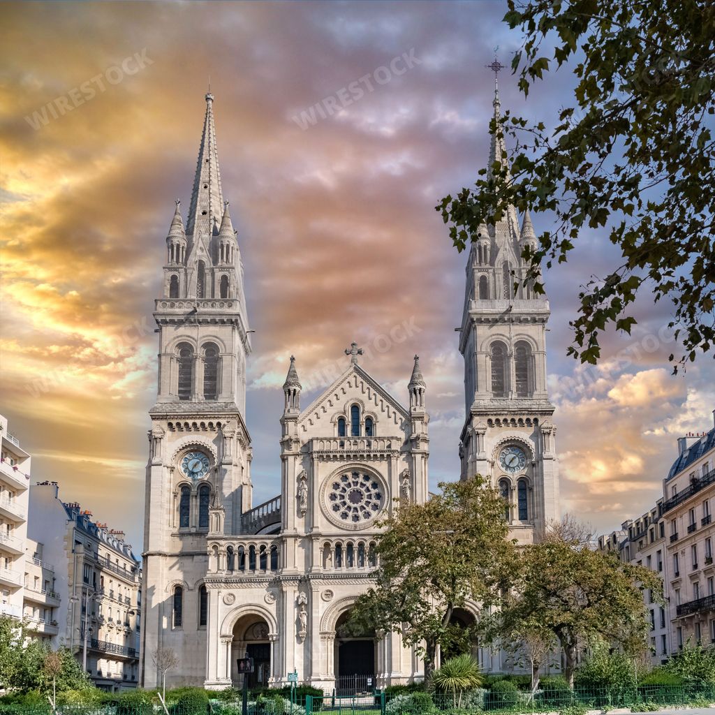Paris, Saint-Ambroise church, boulevard Voltaire in the 11e district