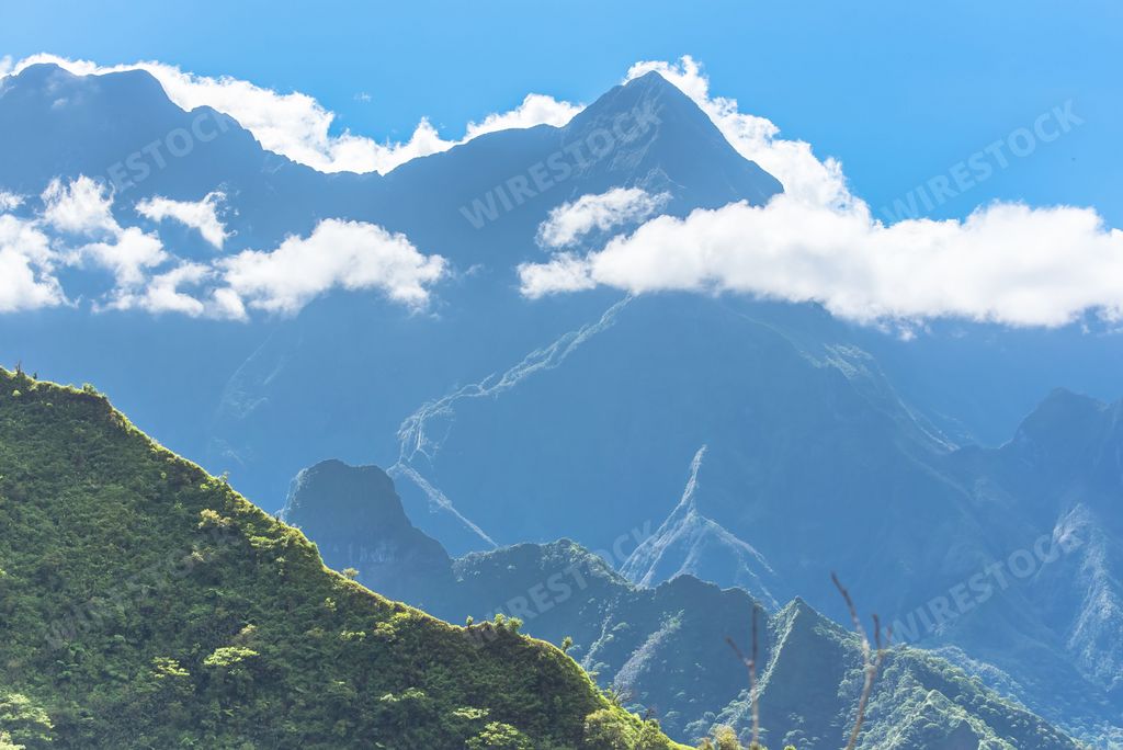 Moorea in Polynesia, Opunohu belvedere, beautiful panorama of the mountains
