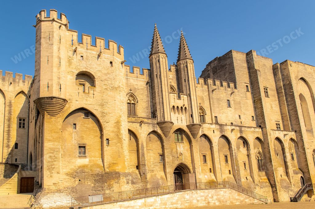 Avignon, the palais des papes, beautiful monument in the south of France