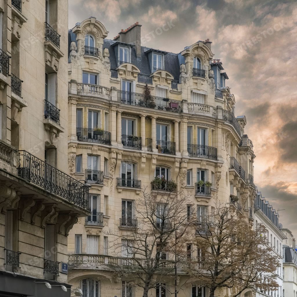 Paris, ancient buildings avenue Daumesnil, in the 12e arrondissement
