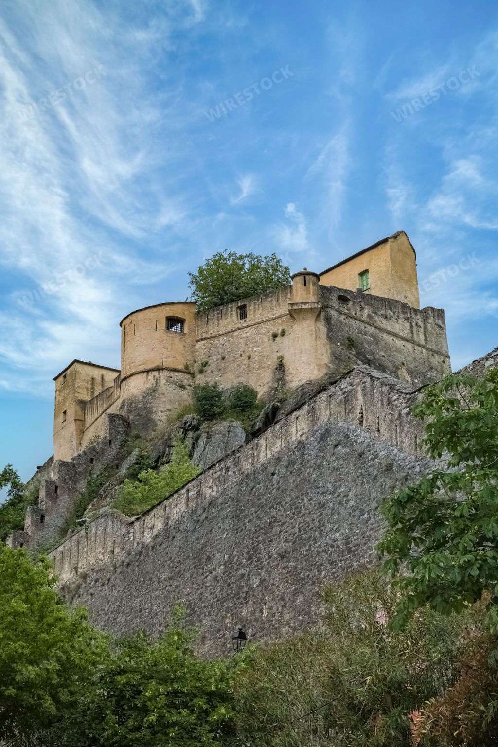 Corsica, the citadel in Corte, old building in the fortified village