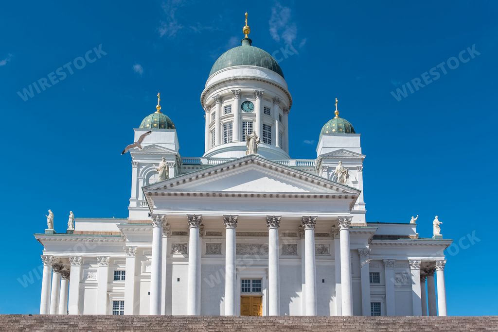 Helsinki, the beautiful cathedral, in the center of the Finnish capital