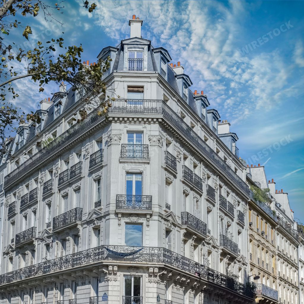 Paris, beautiful buildings, boulevard Voltaire in the 11e arrondissement of the French capital